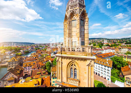 Blick auf die Stadt Zürich in der Schweiz Stockfoto