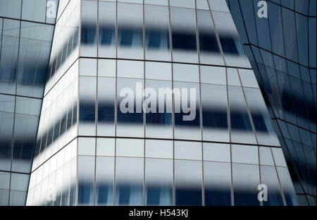 Abstrakte architektonischen Details des Frank Gehry IAC Wolkenkratzer in New York City Stockfoto