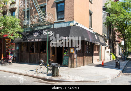 Aussenansicht Des Blind Tiger Bar Und Ale House In West Village New York Stockfotografie Alamy