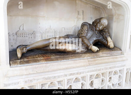 William Shakespeare-Statue in der Southwark Cathedral, London Stockfoto