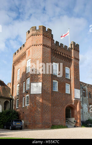 Turm des Bischofs Palast, Farnham Castle, Castle Hill, Farnham, Surrey, England, Vereinigtes Königreich Stockfoto