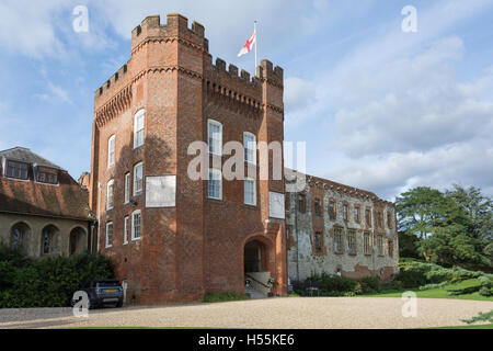 Turm des Bischofs Palast, Farnham Castle, Castle Hill, Farnham, Surrey, England, Vereinigtes Königreich Stockfoto