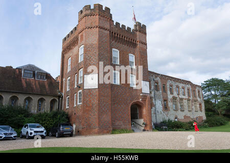 Turm des Bischofs Palast, Farnham Castle, Castle Hill, Farnham, Surrey, England, Vereinigtes Königreich Stockfoto