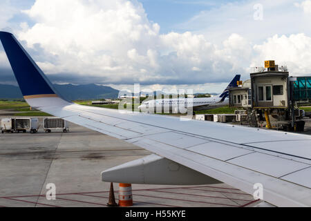 Panama-Stadt, Panama - 15.Juni: Copa Airlines Flugzeug Vorbereitung nehmen ab. 15. Juni 2016, Panama City, Panama. Stockfoto