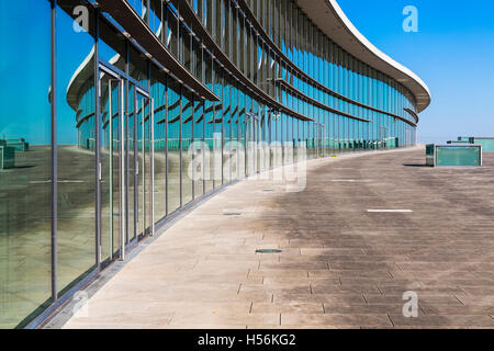 Glasfassade des Internationalen Congress Center ICD, Dresden, Sachsen, Deutschland Stockfoto