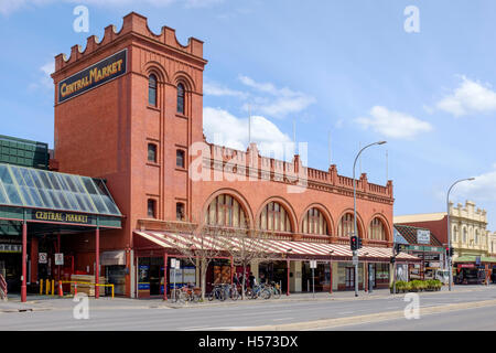 Die Außenfassade des Adelaide Central Market, Australien. Stockfoto
