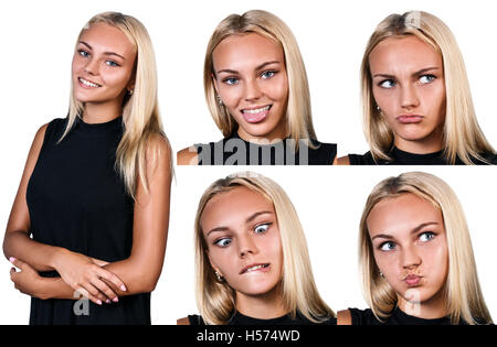 Lustige Mädchen zeigen Grimasse Stockfoto