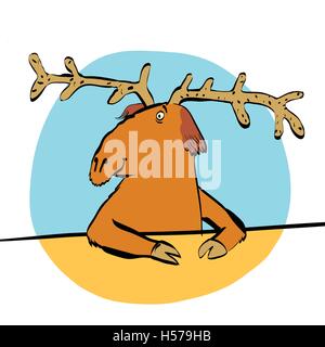 Weihnachten Rentier oder Elch Stock Vektor