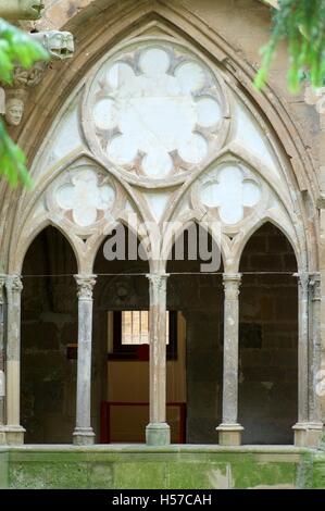 Kreuzgang im Zisterzienser Kloster Veruela, Saragossa, Aragon, Spanien Stockfoto