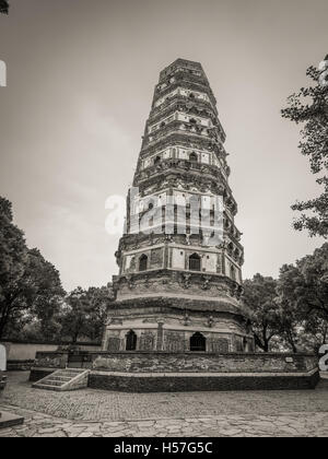 Tiger Hill-Pagode (Yunyan Pagode) auf dem Tiger Hügel in Suzhou Stadt, Jiangsu Provinz von Ostchina Stockfoto