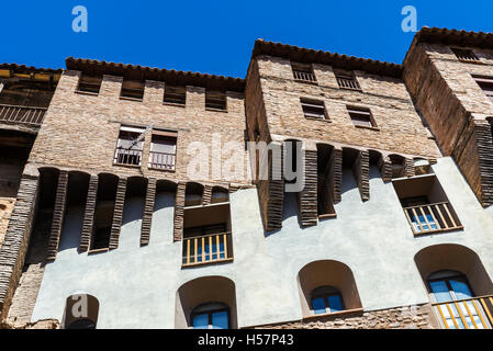 Hängenden Häuser in der Altstadt von Tarazona de Aragon, Saragossa, Spanien Stockfoto