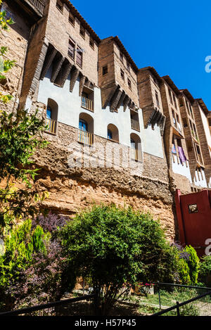 Hängenden Häuser in der Altstadt von Tarazona de Aragon, Saragossa, Spanien Stockfoto