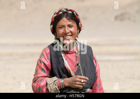 Porträt des tibetischen Schäferin. Stockfoto