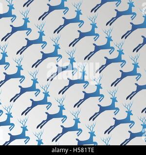 Hirsche-Muster für die Weihnachtskarte, Winter Urlaub Vorlage Stock Vektor