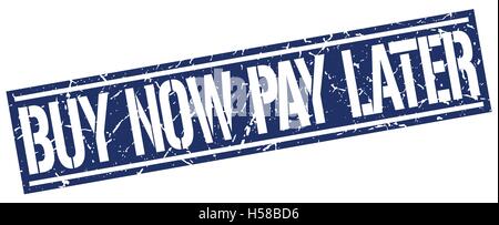 kaufen jetzt bezahlen später quadratische Grunge-Stempel Stock Vektor