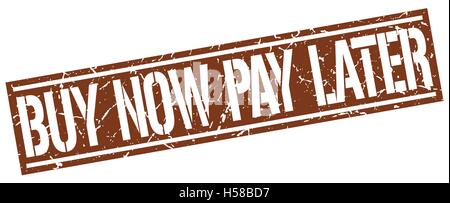 kaufen jetzt bezahlen später quadratische Grunge-Stempel Stock Vektor