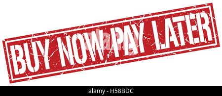 kaufen jetzt bezahlen später quadratische Grunge-Stempel Stock Vektor