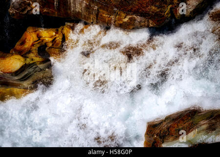 McDonald Creek in Glacier Nationalpark Stockfoto