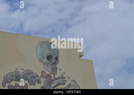 Ein Skelett Wandbild in Lagos, Portugal Stockfoto