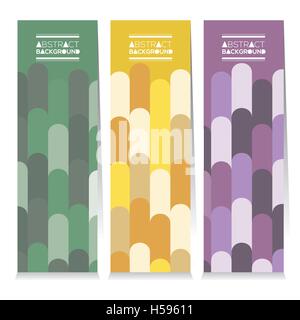 Satz von drei bunte vertikale Banner-Vektor-Illustration Stock Vektor