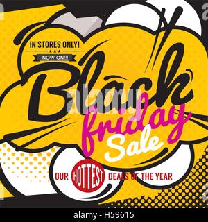 Bunte Black Friday Verkauf Marketing Promotion-Banner-Vektor-Illustration Stock Vektor