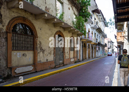 Panama-Stadt, Panama - Juni 08: Gebäude im alten Teil der Stadt, Casco Viejo mit einem einzigartigen Stil und Charme. 8. Juni 2016, Panama Stockfoto