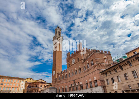 Detail von der Piazza del Campo in Siena, Italien Stockfoto