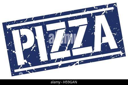 Pizza-quadratische Grunge-Stempel Stock Vektor