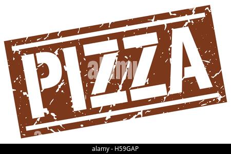 Pizza-quadratische Grunge-Stempel Stock Vektor