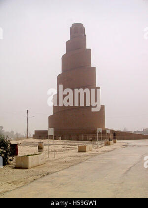 25. April 2003 die alten Minarett der Moschee Al Malwiya in Samarra, Irak. Stockfoto