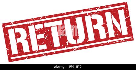 quadratische Grunge Stempel zurück Stock Vektor