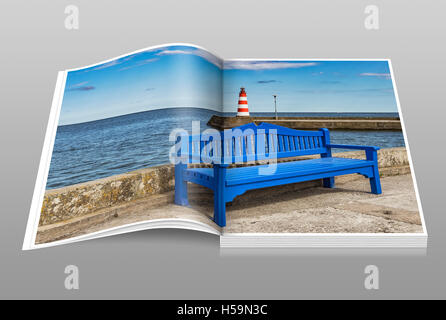 Pier von Nida. Das Dorf befindet sich auf der Lagunenseite der Kurischen Nehrung, Nida, Neringa, Litauen, Baltikum, Europa Stockfoto