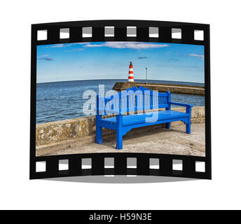 Pier von Nida. Das Dorf befindet sich auf der Lagunenseite der Kurischen Nehrung, Nida, Neringa, Litauen, Baltikum, Europa Stockfoto