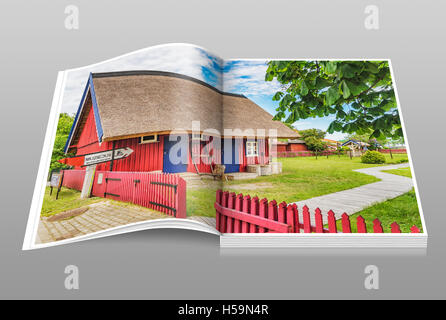 Die ethnographische Angeln Homestead ist ein Museum in Nidden, Nida, Neringa, Kurische spucken, Litauen, Baltikum, Europa Stockfoto