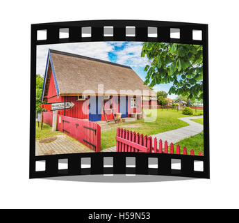 Die ethnographische Angeln Homestead ist ein Museum in Nidden, Nida, Neringa, Kurische spucken, Litauen, Baltikum, Europa Stockfoto