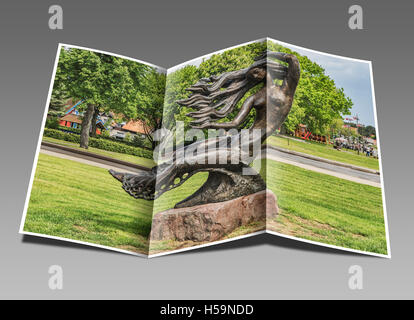 Die Bronze-Skulptur von Neringa befindet sich im Zentrum von Nida, Neringa, Kurische spucken, Litauen, Baltikum, Europa Stockfoto