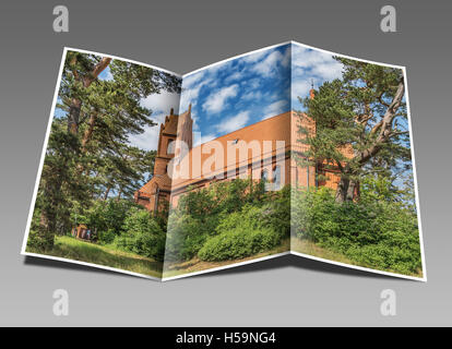 Die evangelische Kirche wurde 1888 im gotischen Stil erbaute, Nidden, Nida, Kurische Neringa spucken, Litauen, Baltikum, Europa Stockfoto