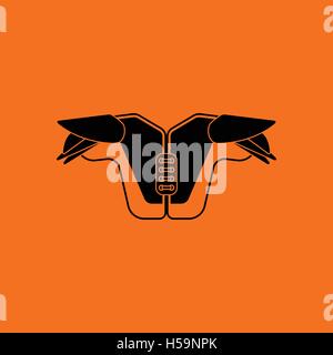 US-amerikanischer American-Football-Brust-Schutzsymbol. Orangefarbenen Hintergrund mit schwarz. Vektor-Illustration. Stock Vektor