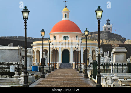 Kapelle San Juan Friedhof (Santa Maria Magdalena de Pazzis), Old San Juan, Puerto Rico Stockfoto