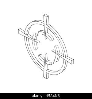 Fadenkreuz Fadenkreuz-Symbol, isometrischen 3d Stil Stock Vektor