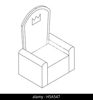 Thron mit Krone Symbol, isometrischen 3d Stock Vektor