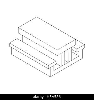 Picknick-Tische-Symbol, isometrischen 3d Stil Stock Vektor
