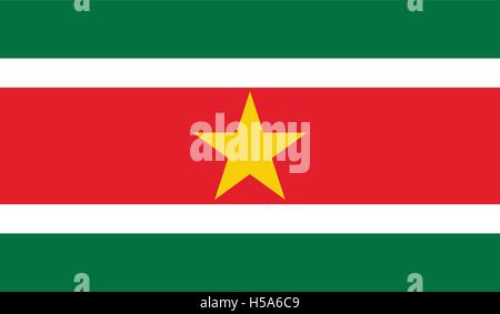 Surinam-Flag Bild Stock Vektor