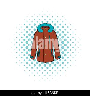 Winter Jacke Symbol, Comic Stock Vektor