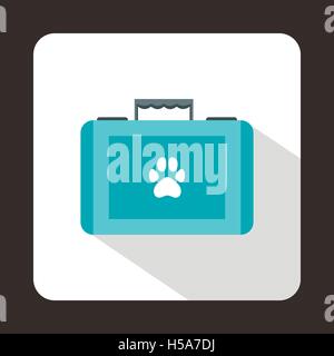 Koffer für Tiere Symbol, flachen Stil Stock Vektor