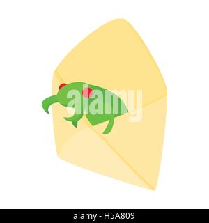 Infizierte e-Mail-Symbol, Cartoon-Stil Stock Vektor