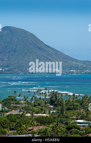 Blick auf Coco Head Berg auf der Insel Oahu, Hawaii Stockfoto