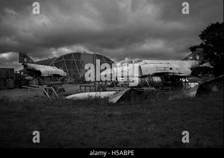 RAF Bentwaters, ehemaliger USAF Nuclear Bomber Basis in Suffolk England. Oktober 2016 wurden hier A10 Tank Buster Flugzeuge stationiert. Stockfoto