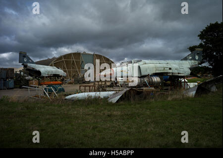 RAF Bentwaters, ehemaliger USAF Nuclear Bomber Basis in Suffolk England. Oktober 2016 wurden hier A10 Tank Buster Flugzeuge stationiert. Stockfoto