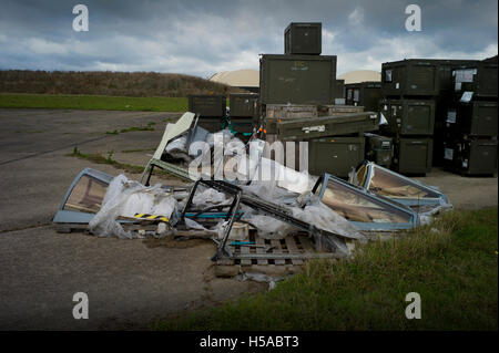 RAF Bentwaters, ehemaliger USAF Nuclear Bomber Basis in Suffolk England. Oktober 2016 wurden hier A10 Tank Buster Flugzeuge stationiert. Stockfoto